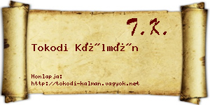 Tokodi Kálmán névjegykártya