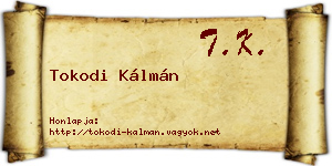Tokodi Kálmán névjegykártya