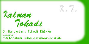 kalman tokodi business card