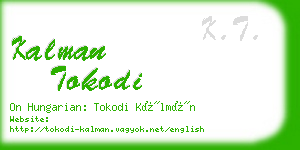 kalman tokodi business card